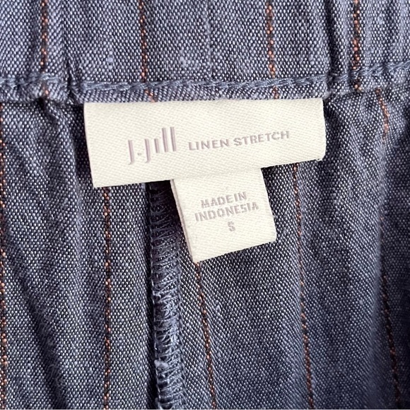 J. Jill Linen Women’s Jenna Stretch Belted Wide Leg Crop Pants Blue Size Small - Picture 7 of 10